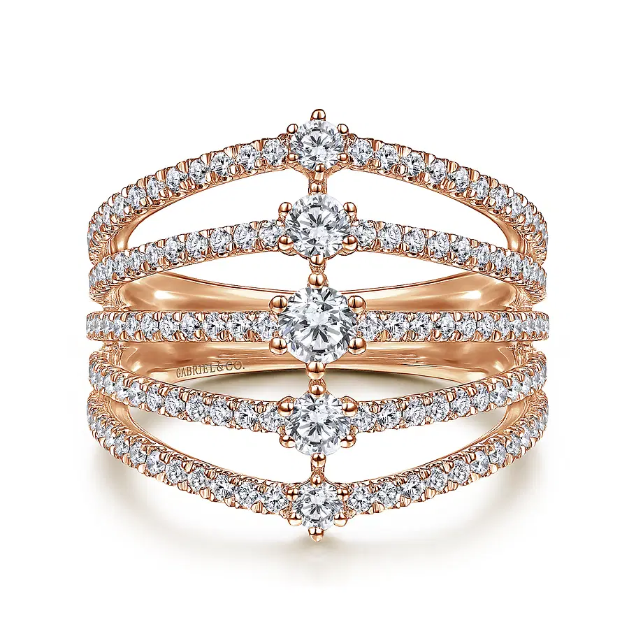 14K-Rose-Gold-Five-Row-Diamond-Station-Ring~LR51719K45JJ-1