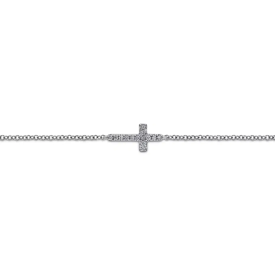 14K-White-Gold-Diamond-Cross-Chain-Bracelet~TB3320W45JJ-2