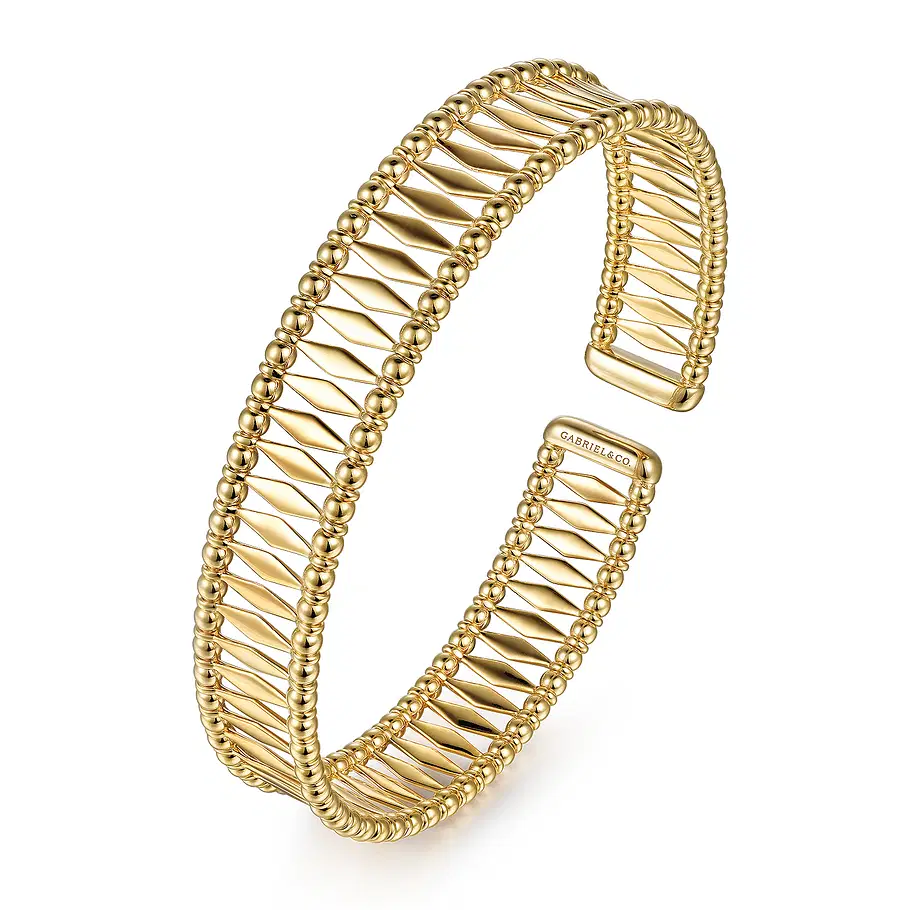 14K-Yellow-Gold-Bujukan-Cuff-Bracelet~BG4723-62Y4JJJ-2