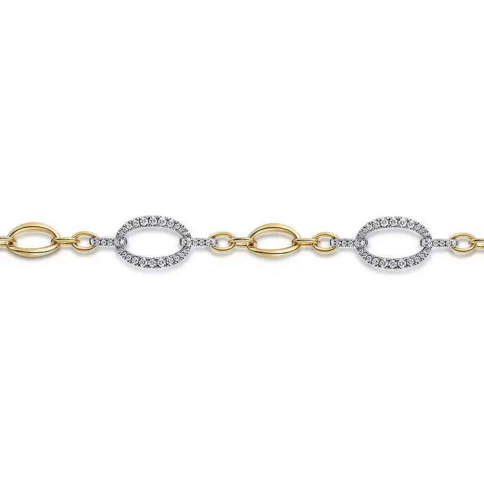 14K-Yellow-White-Gold-Station-Bracelet-with-Diamond-Oval-Links~TB4202M45JJ-2