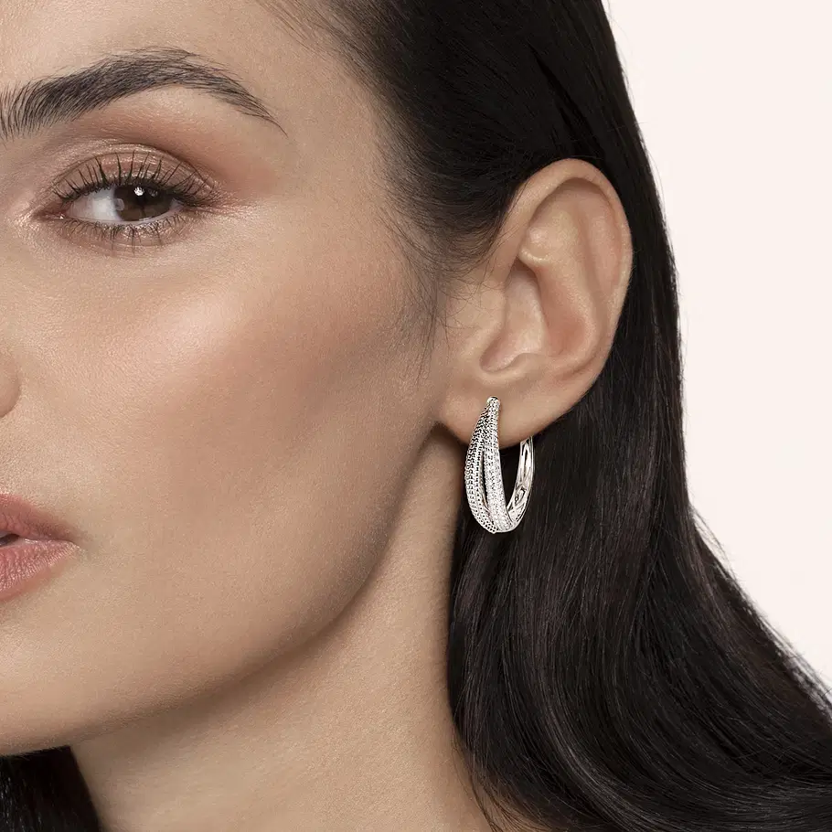 925-Sterling-Silver-Bujukan-White-Sapphire-30mm-Intricate-Hoop-Earrings~EG15182SVJWS-2