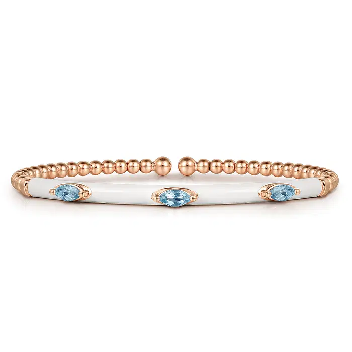 Enamel—14K-Rose-Gold-Bujukan-Blue-Topaz-Split-Bangle-with-White-Enamel~BG4968E9K4JBT-1