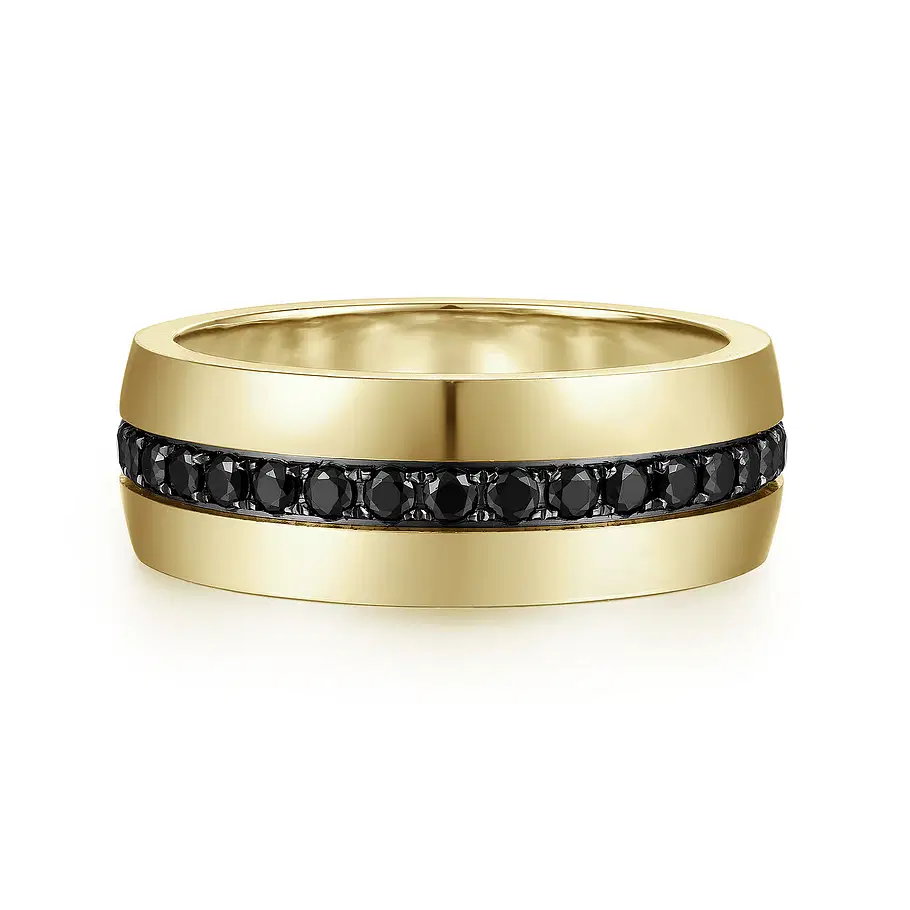Xavier—14K-Yellow-Gold-Black-Diamond-Men-s-Band-in-High-Polished-Finish~MR15671Y4JBD-1